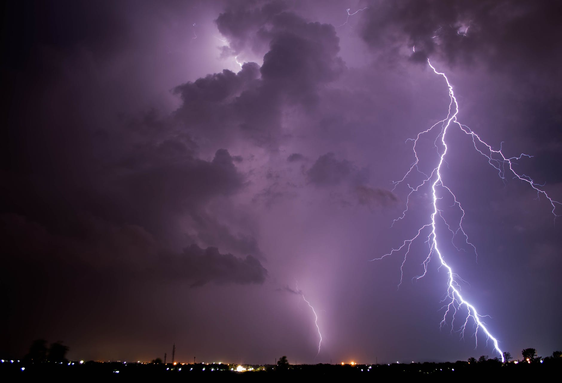 scenic view of thunderstorm
